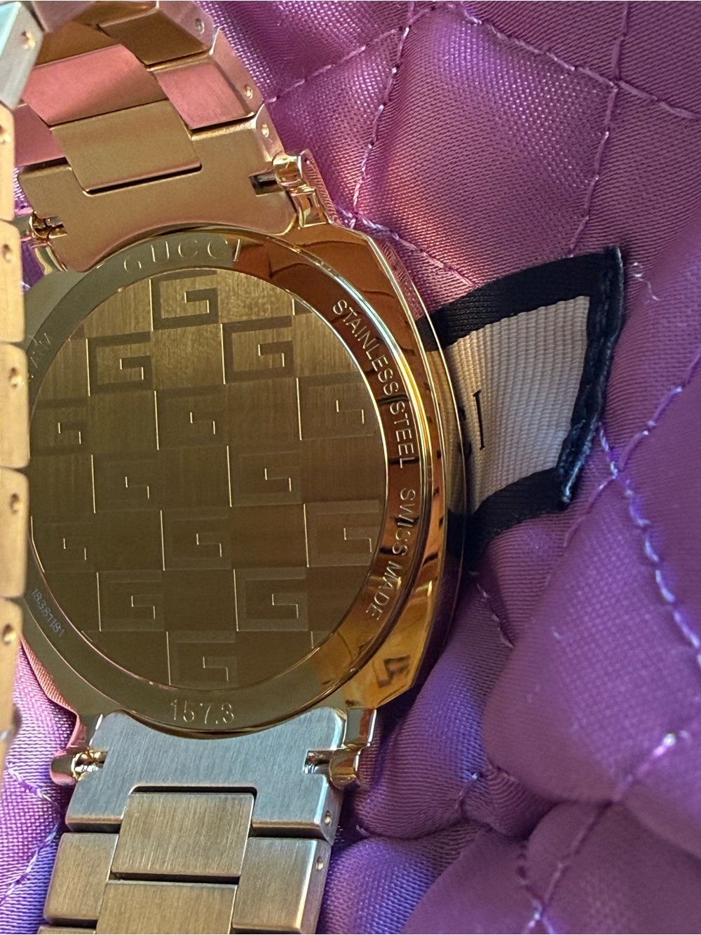 NWB Gucci Grip YA157409 38mm GG Gold Dial Stainless Steel Mens & Unisex Watch - Picture 14 of 16